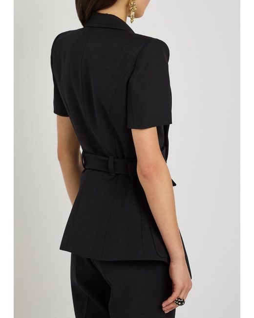 Balmain Black Belted Wool Jacket