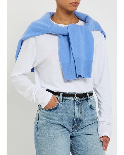 Totême  White Thin Suede Belt
