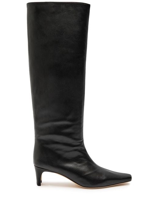 Staud Black Wally Leather Knee-High Boots