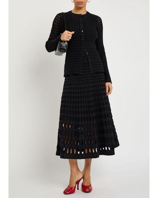 Jonathan Simkhai Black Mabel Textured Cut-Out Knit Top