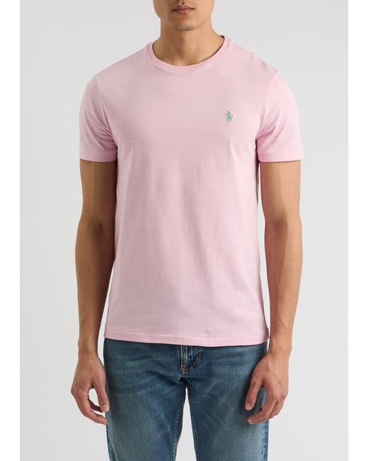 Polo Ralph Lauren Pink Custom Slim Cotton T-Shirt for men