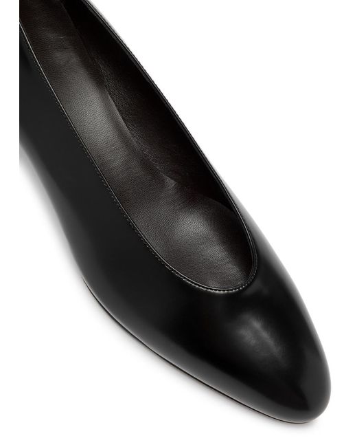 The Row Black Almond 40 Leather Pumps