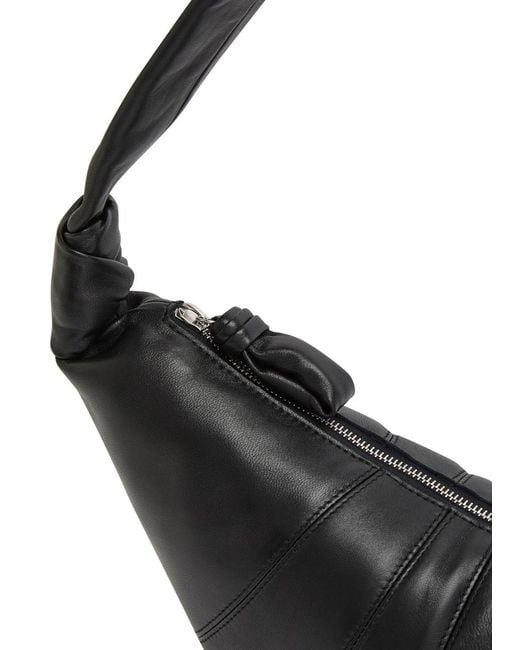 Lemaire Black Croissant Medium Grained Leather Shoulder Bag