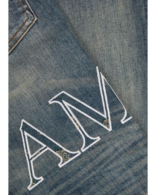 Amiri Blue Core Logo-appliquéd Skinny Jeans for men