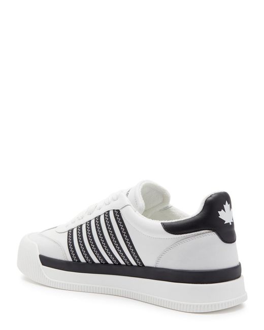 DSquared² White New Jersey Panelled Leather Sneakers for men