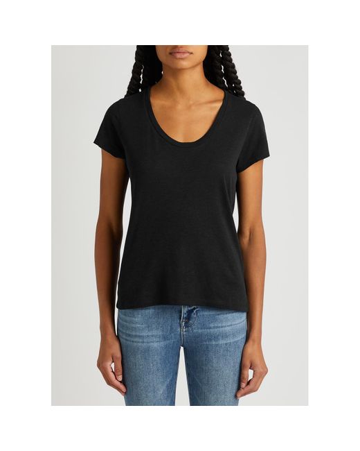 American Vintage Black Jacksonville Slubbed Cotton-Blend T-Shirt