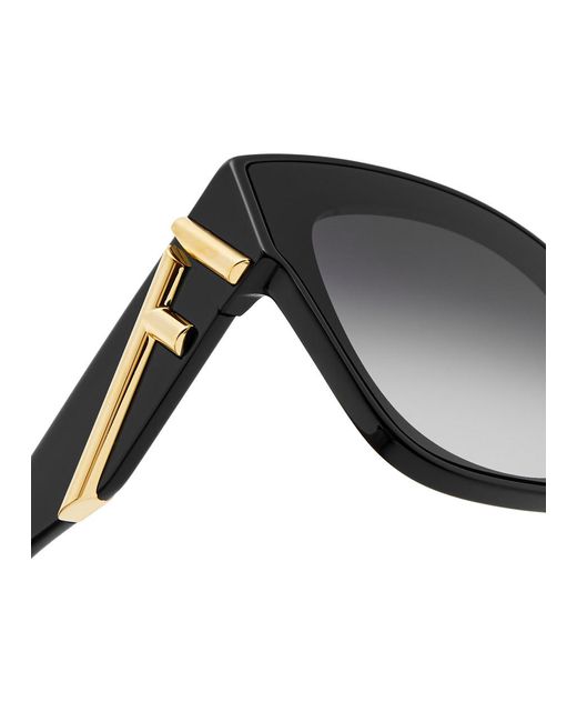 Fendi Black Round Square-frame Sunglasses