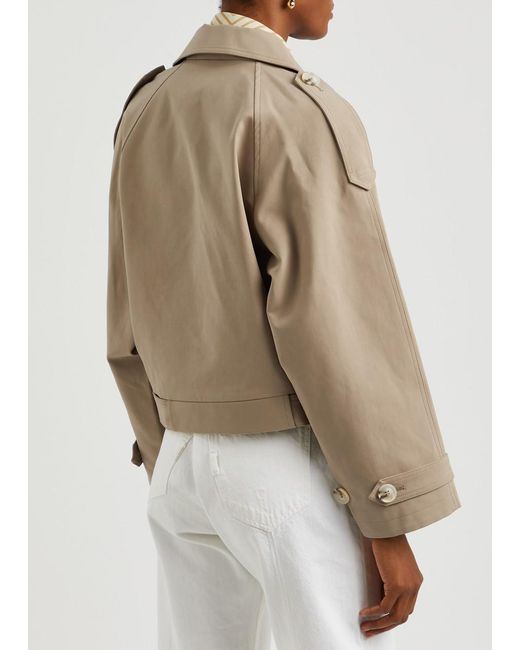 Meotine Natural Bobby Cropped Cotton Trench Jacket