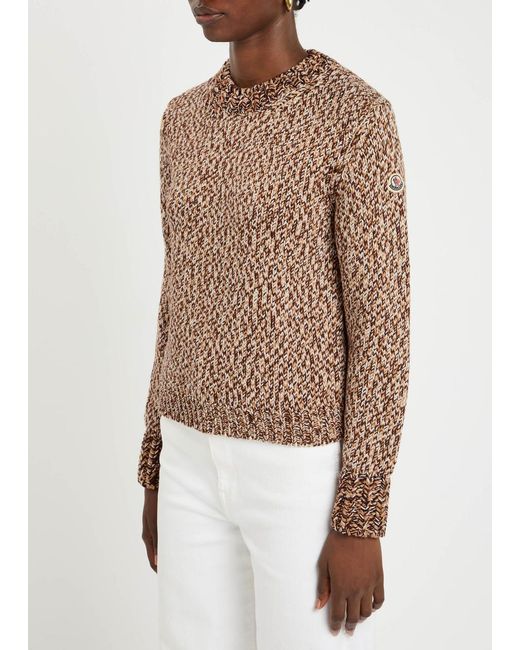 Moncler Brown Chunky Knit Wool Jumper