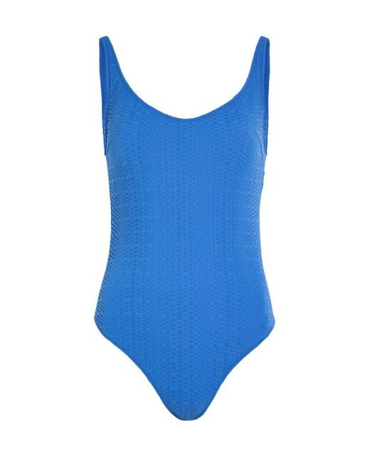 Lisa Marie Fernandez Blue Seersucker Swimsuit