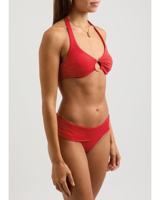 Melissa Odabash Red Brussels Halterneck Bikini Top