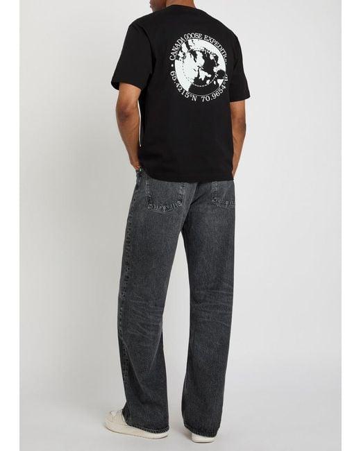 Canada Goose Black Novo Graphic Print Cotton T-Shirt for men