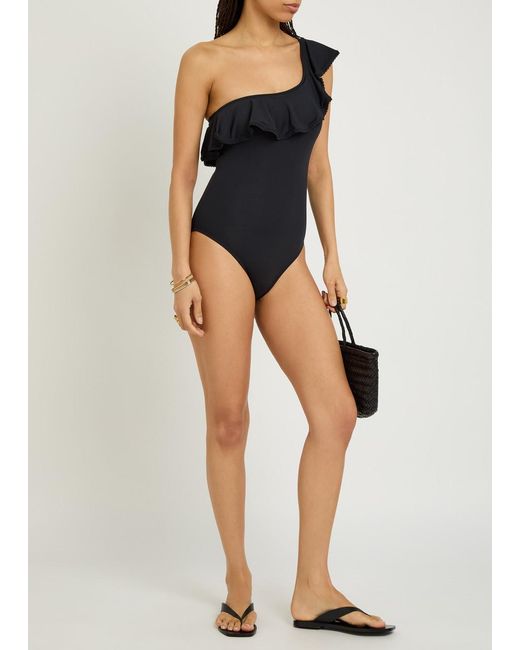 Melissa Odabash Black Tennessee Frill Swimsuit