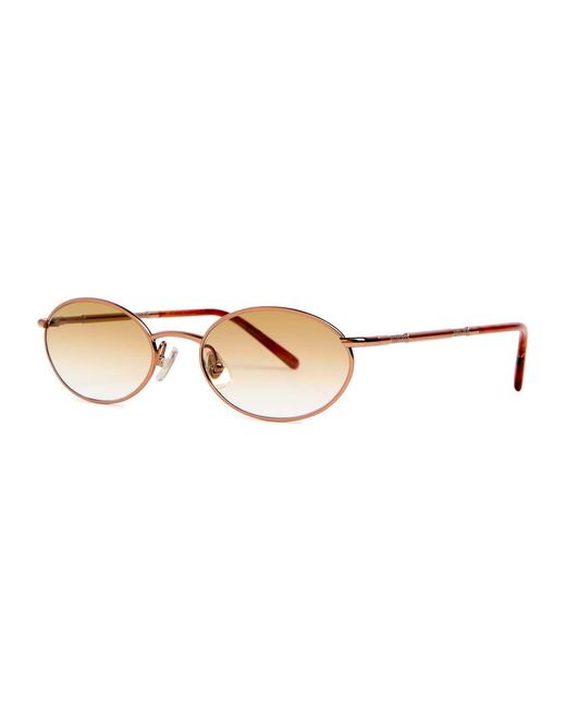Brunello Cucinelli White Oval-Frame Sunglasses