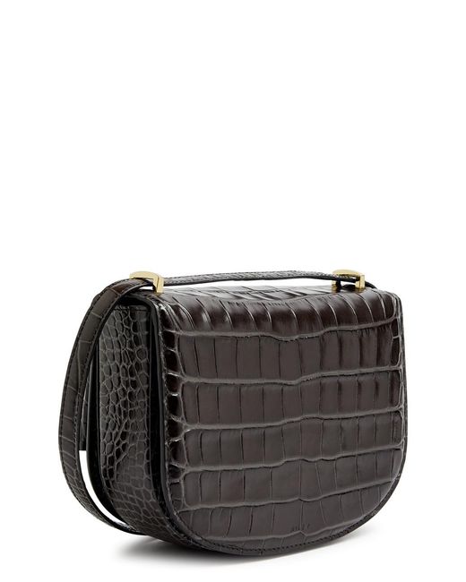 Boyy Black Buckle Saddle Crocodile-effect Leather Cross-body Bag