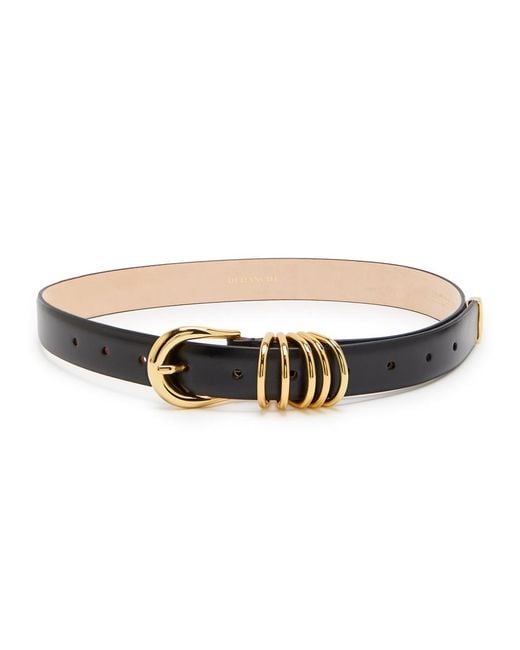 DEHANCHE Black Hollyhock Leather Belt