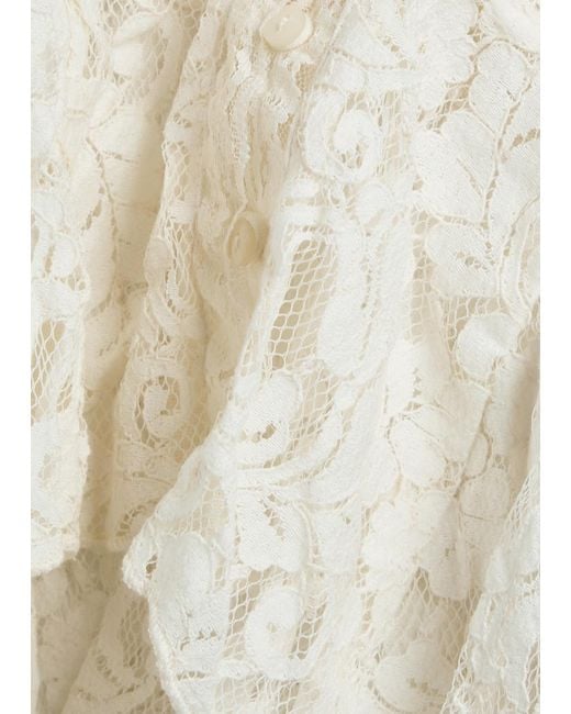 Free People White Whispering Love Lace Cropped Blouse
