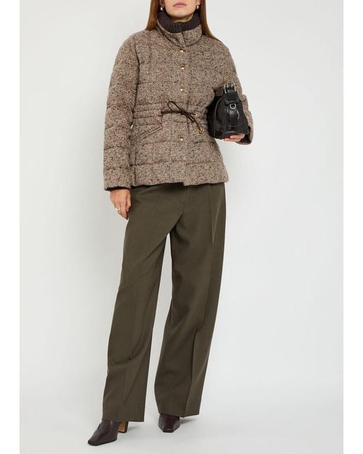 Moncler Brown Antigony Quilted Wool-Blend Jacket