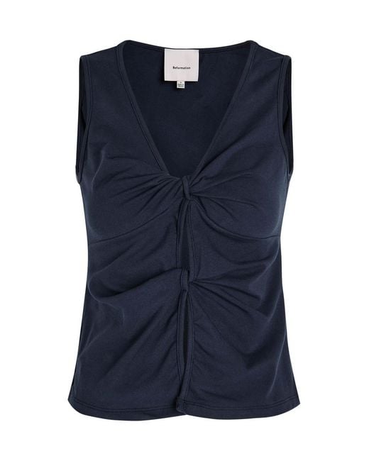 Reformation Blue Tefi Top