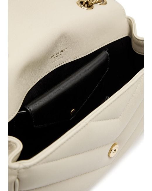 Saint Laurent Natural Loulou Small Quilted Leather Shoulder Bag