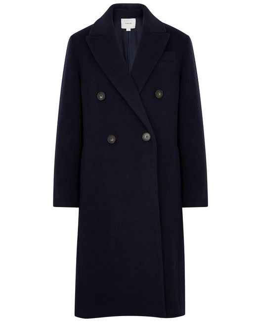 Vince Blue Brushed Wool-blend Coat