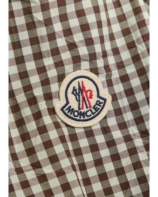 Moncler Brown Gingham Crinkled Cotton-Blend Jacket for men