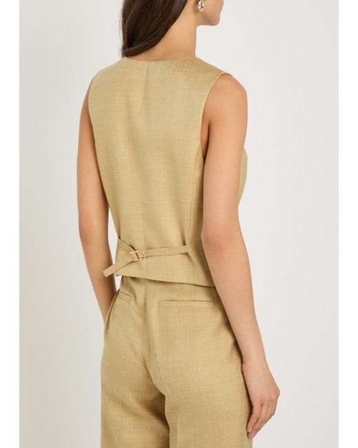 Gabriela Hearst Natural Coleridge Wool And Silk-Blend Vest