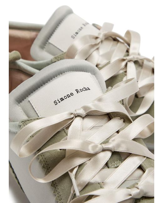Simone Rocha Gray Ballerina Grip Panelled Satin Sneakers