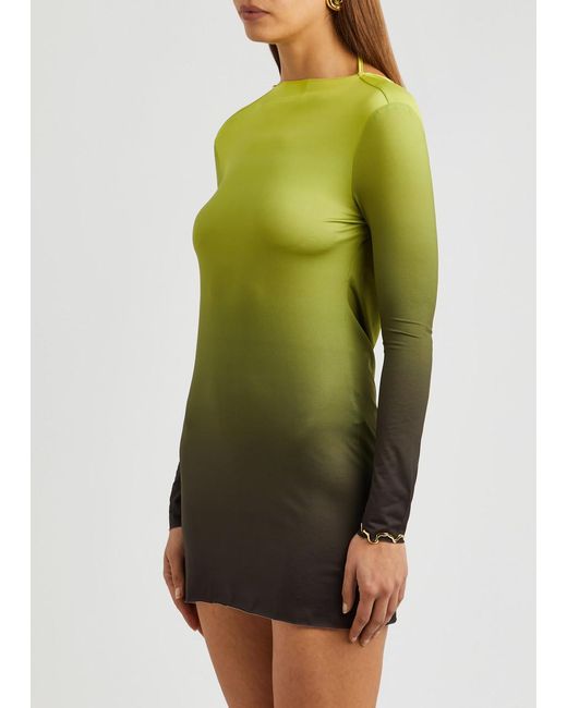 GIMAGUAS Green Alba Ombré Jersey Mini Dress