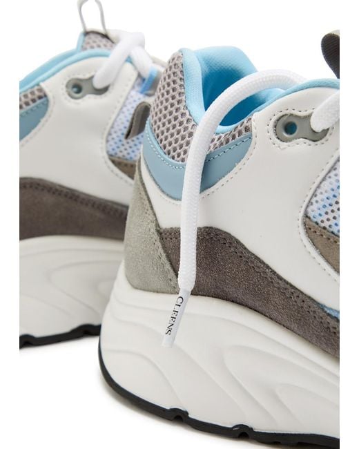 Cleens Blue Aero Runner Panelled Mesh Sneakers for men