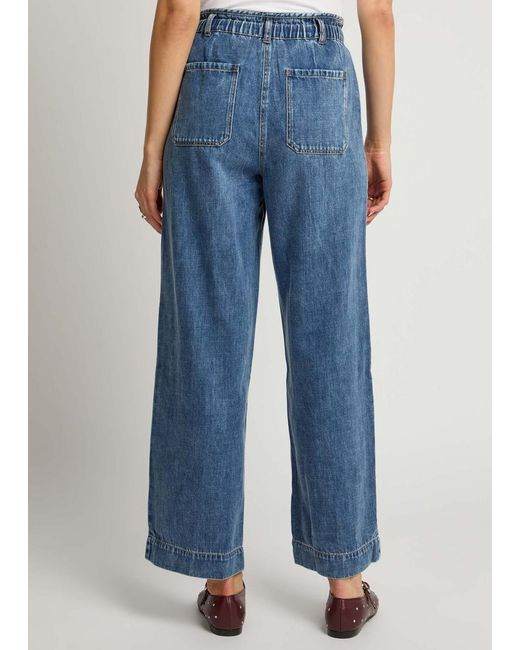 Rails Blue Ryan Wide-Leg Stretch-Denim Trousers