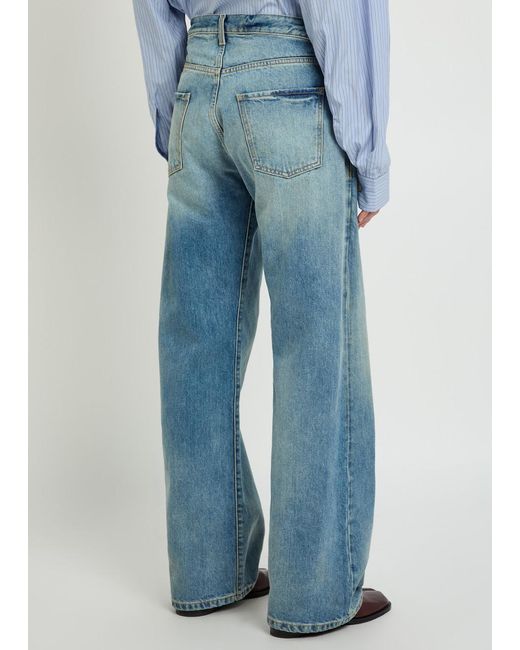 Maison Margiela Blue Exposed-Pocket Straight-Leg Jeans