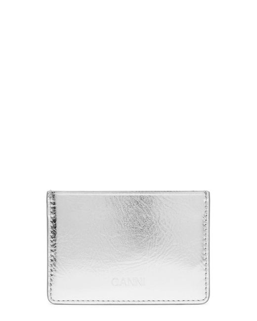 Ganni Bou Flap Card Holder Metallic main image 0