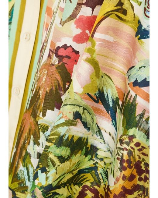 ALÉMAIS Multicolor Jungle Boogie Printed Silk Shirt