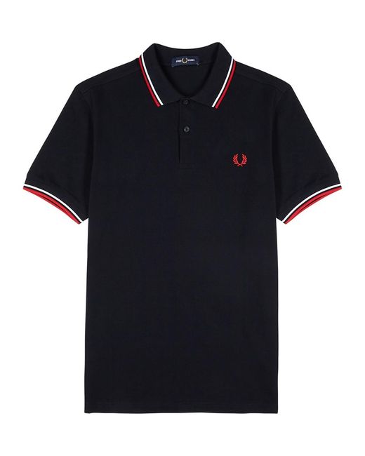 Fred Perry Black M3600 Piqué Cotton Polo Shirt for men