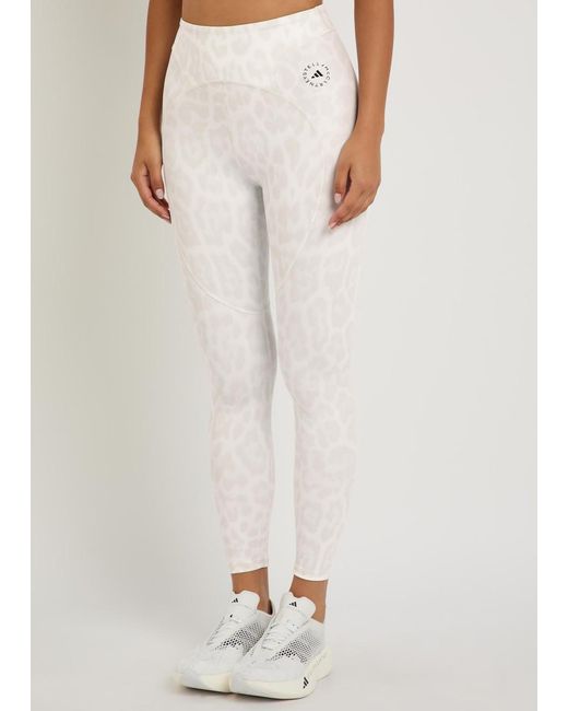 Stella McCartney White Adidas X Training 7/8 Leopard-Print Leggings