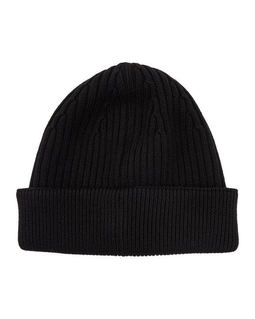 Loewe Black Logo-Embroidered Wool Beanie for men