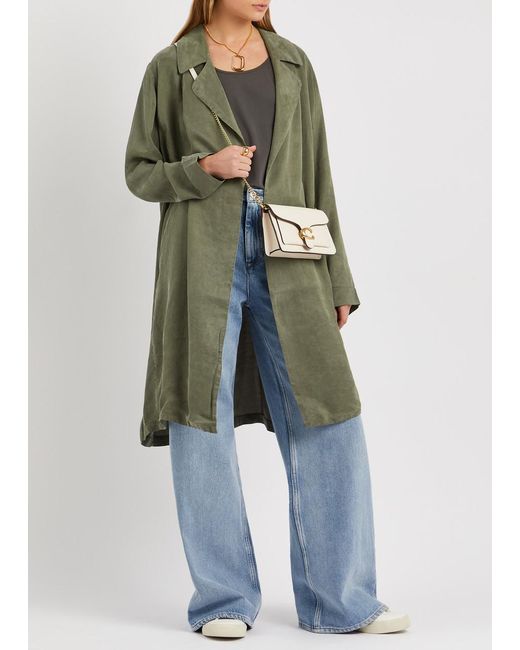 Eileen Fisher Green Brushed Twill Coat