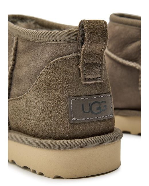 Ugg Brown Classic Ultra Mini Suede Boots