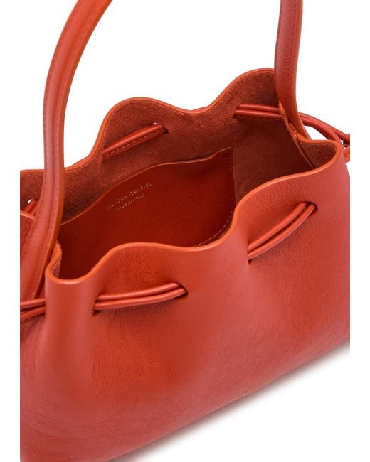 Mansur Gavriel Red Drawstring Leather Pouch