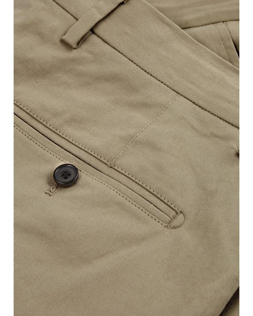 PS by Paul Smith Natural Pleated Cotton-Blend Trousers for men