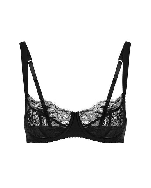 Fleur Of England Black Signature Lace Balcony Bra
