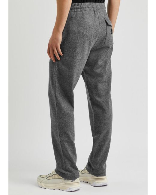 Moncler Gray Logo Wool-blend Sweatpants for men