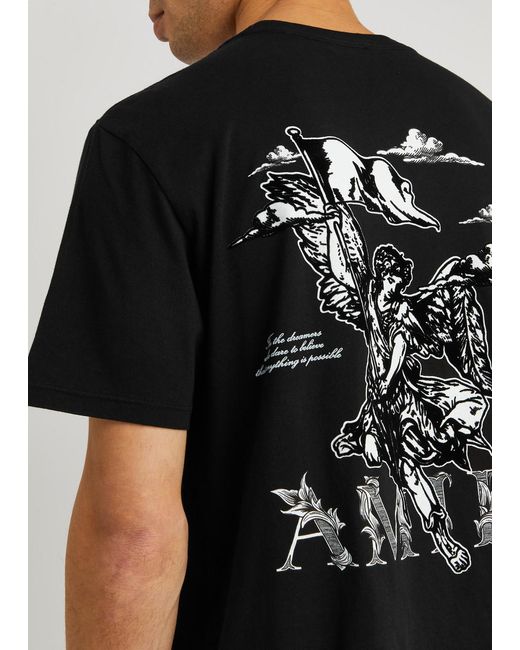 Amiri Black Angel Logo-print Cotton T-shirt for men