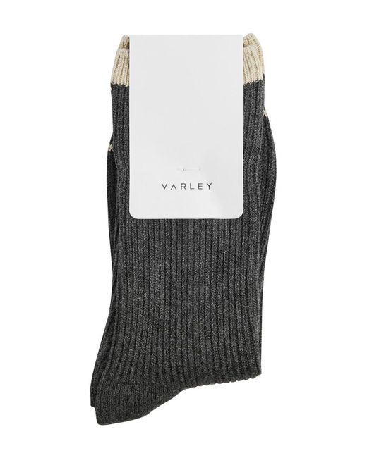 Varley Gray Kerry Ribbed Jersey Socks