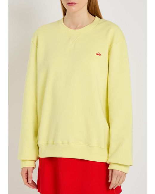 Spense Yellow Logo-Embroidered Cotton Sweatshirt