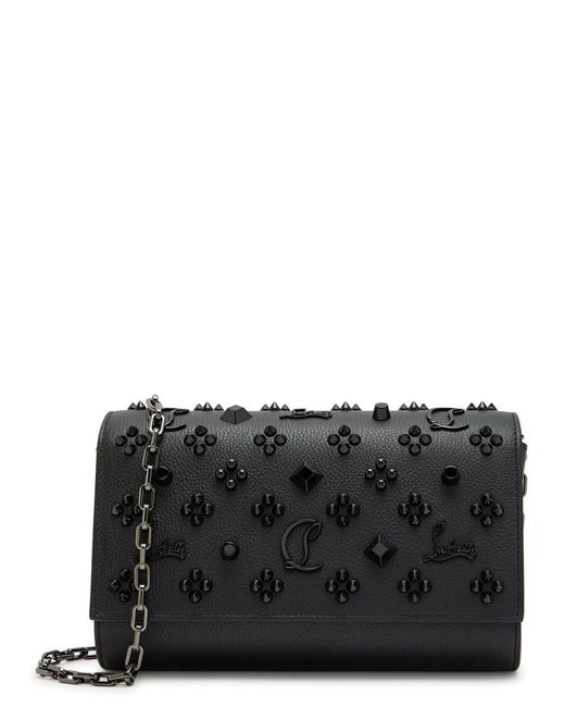 Christian Louboutin Black Paloma Stud-Embellished Leather Clutch