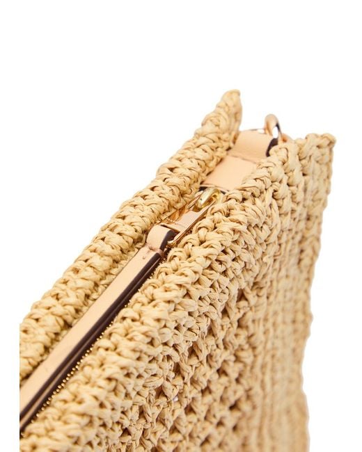 Tory Burch Natural Ella Raffia Clutch
