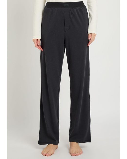 Skims Blue Modal-Blend Wide-Leg Trousers