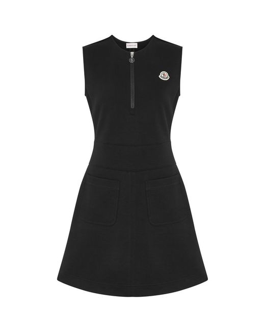 Moncler Black Logo Jersey Mini Dress